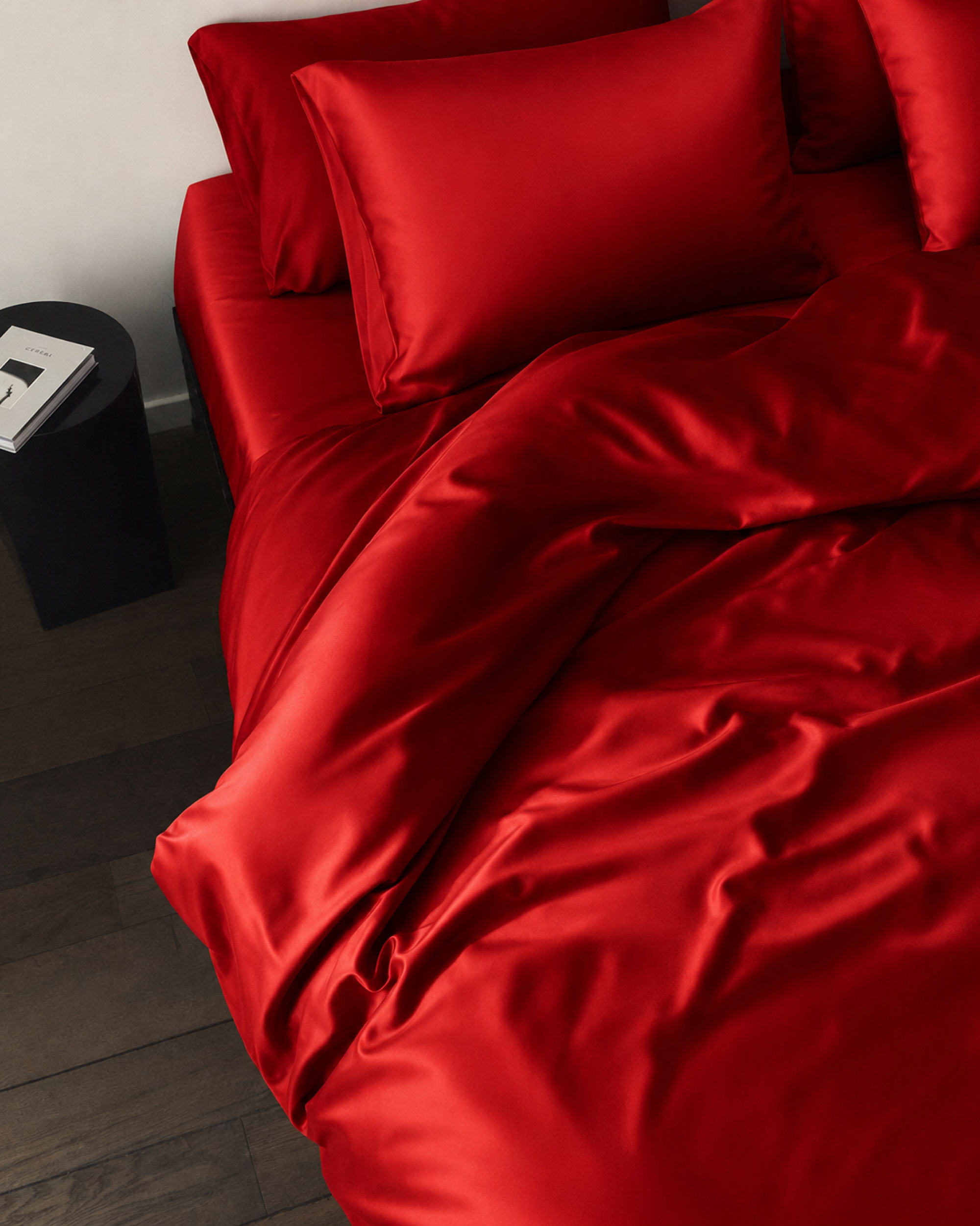 Ruby Red Satin Duvet Cover