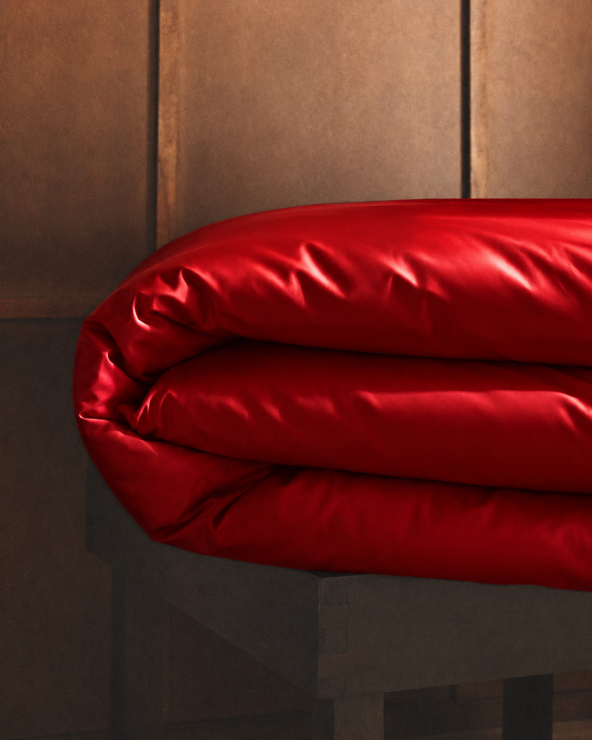 Ruby Red Satin Duvet Cover
