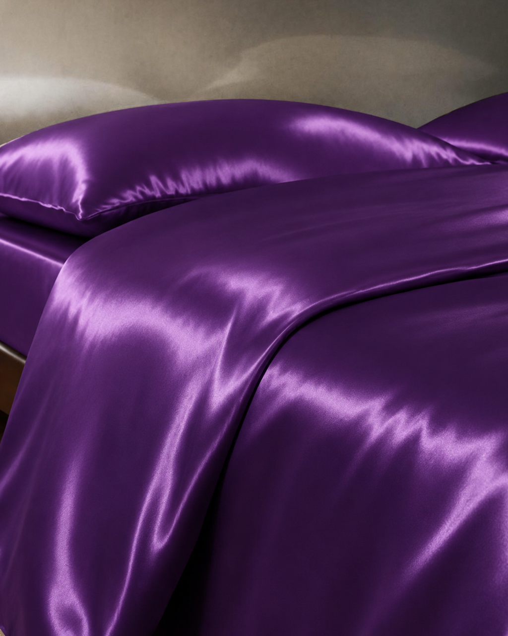 Amethyst Purple Satin Duvet Cover