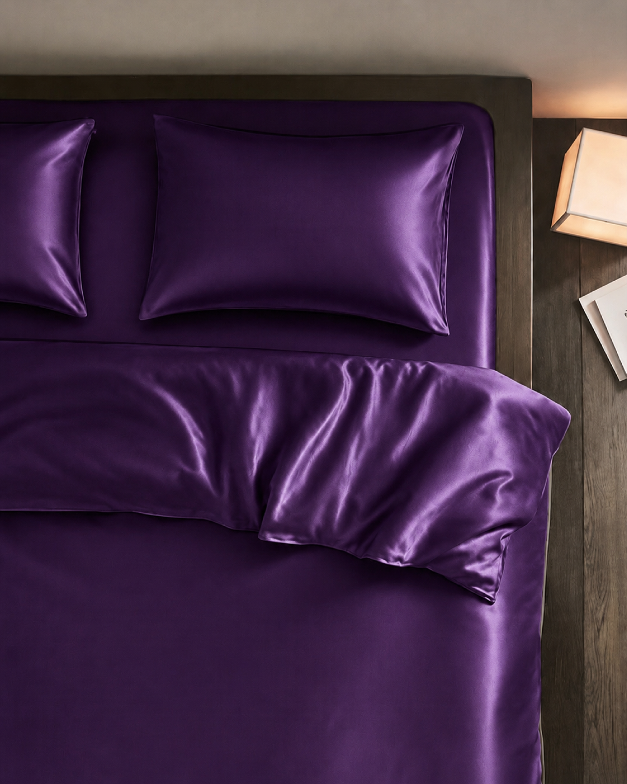 Amethyst Purple Satin Duvet Cover