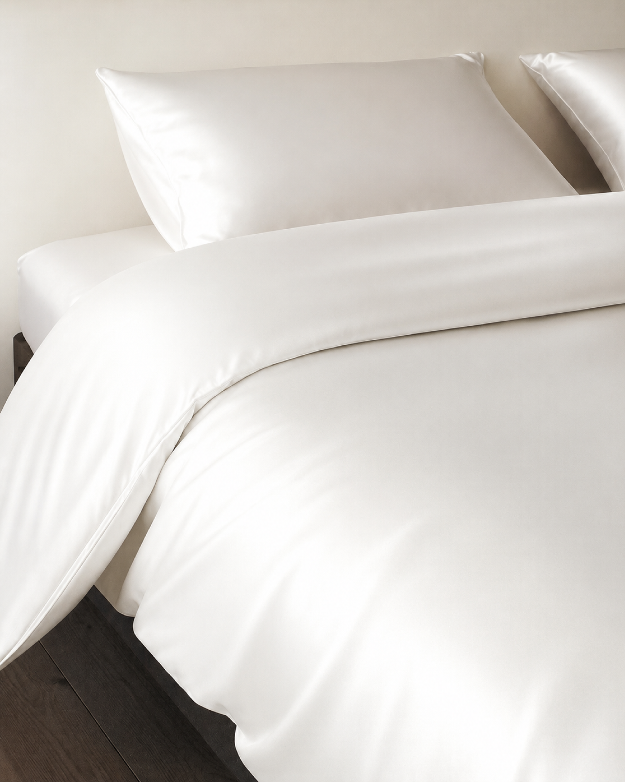 Pearl White Satin Duvet Cover
