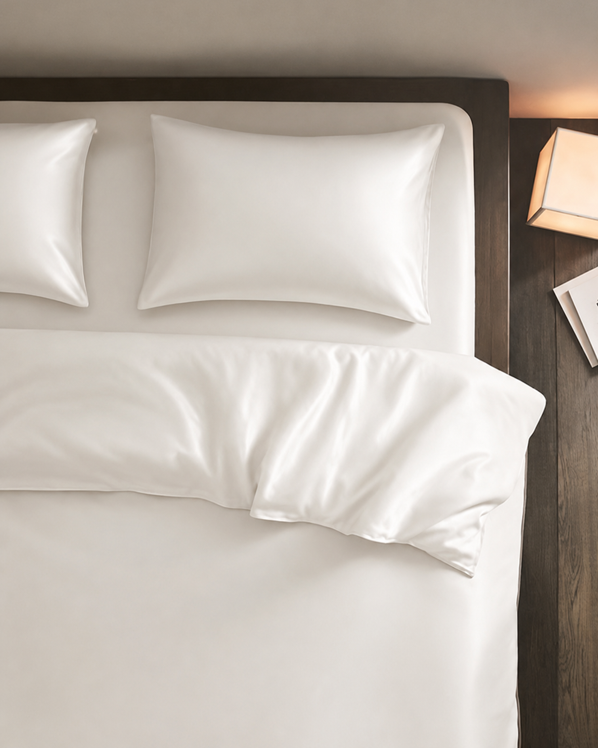 Pearl White Satin Duvet Cover