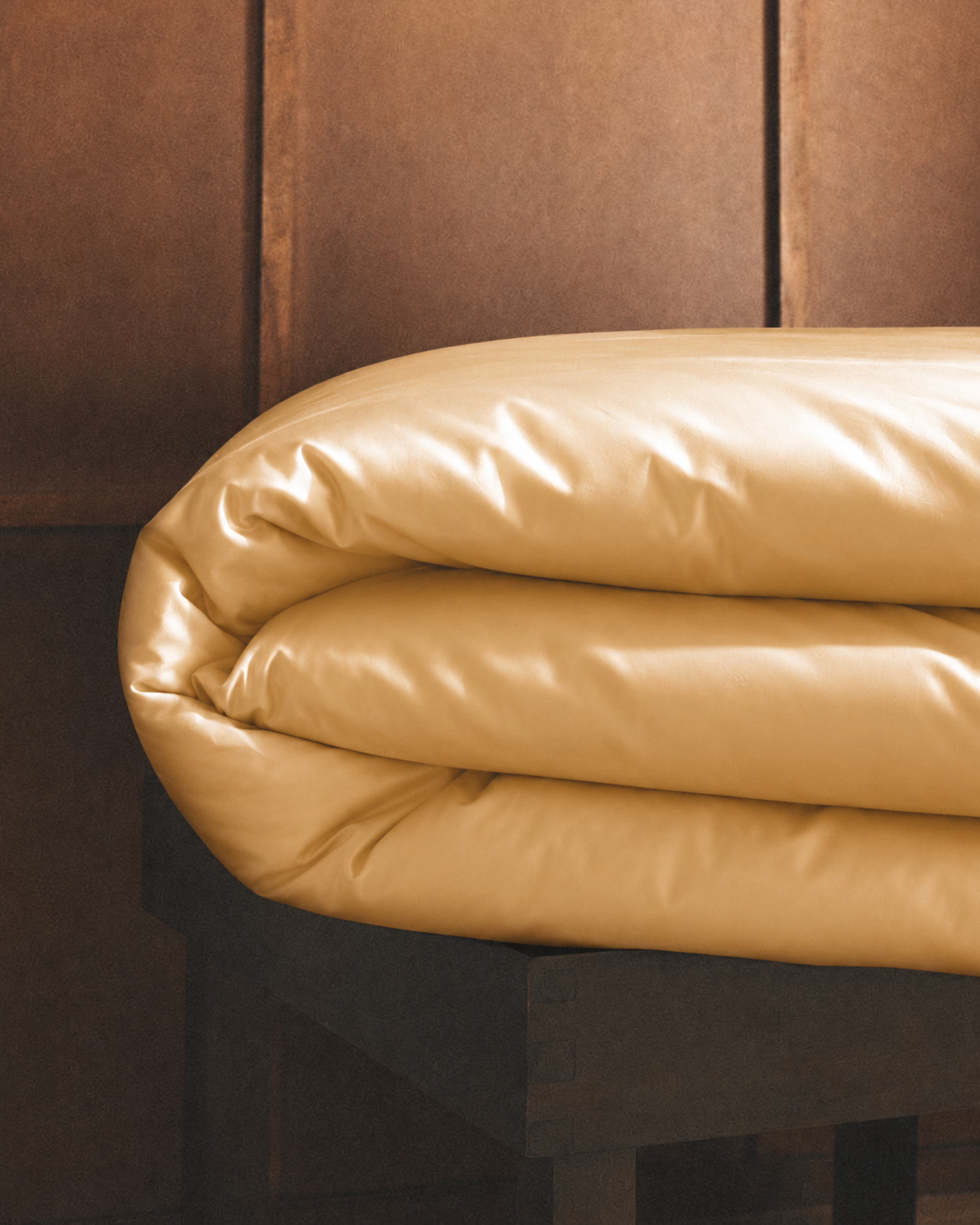 Sand Beige Satin Duvet Cover
