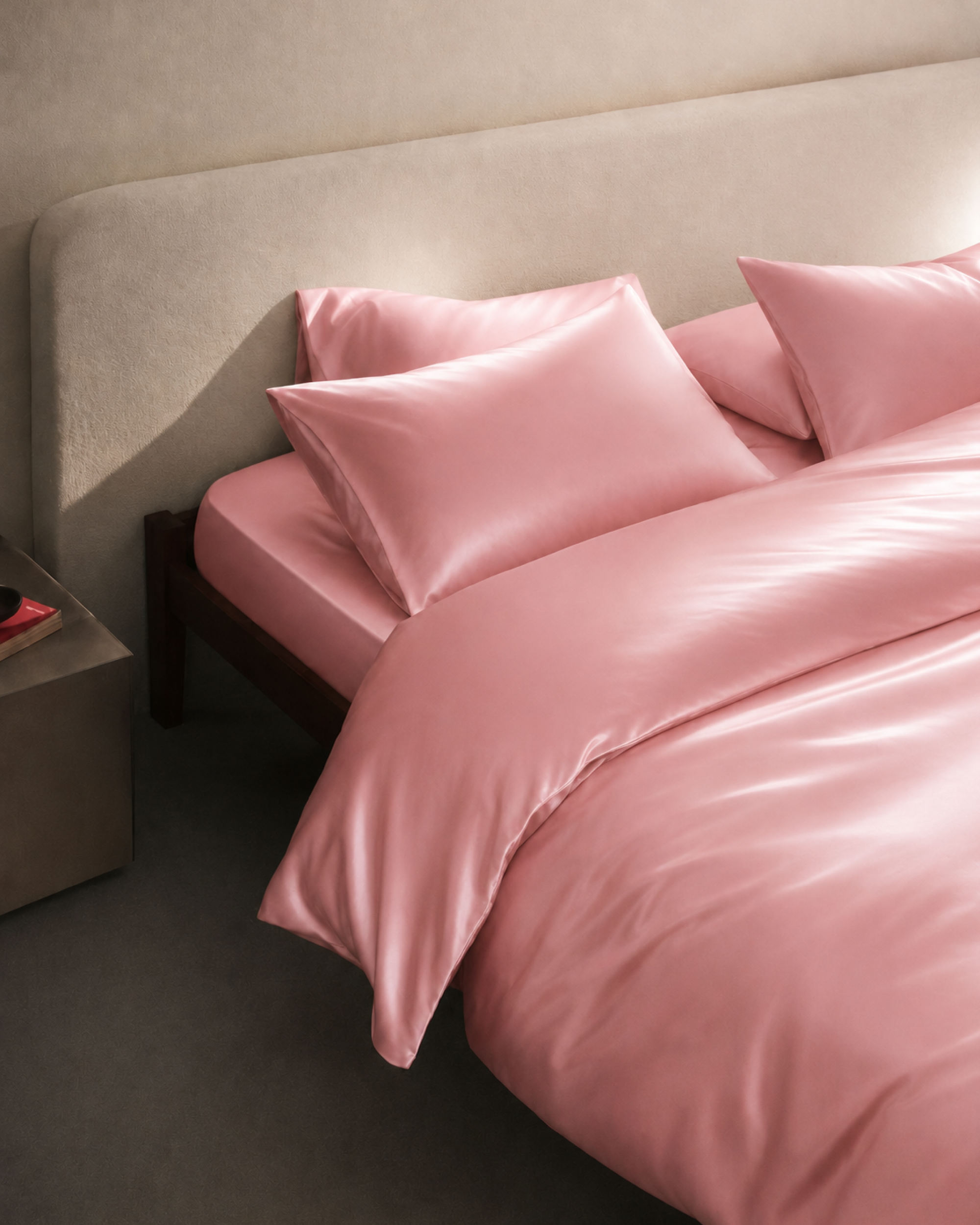 Blush Pink Satin Duvet Cover