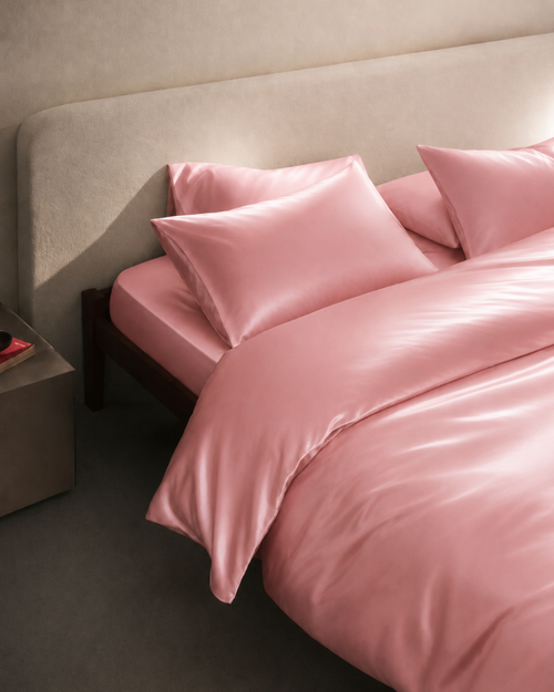Blush Pink Satin Duvet Cover
