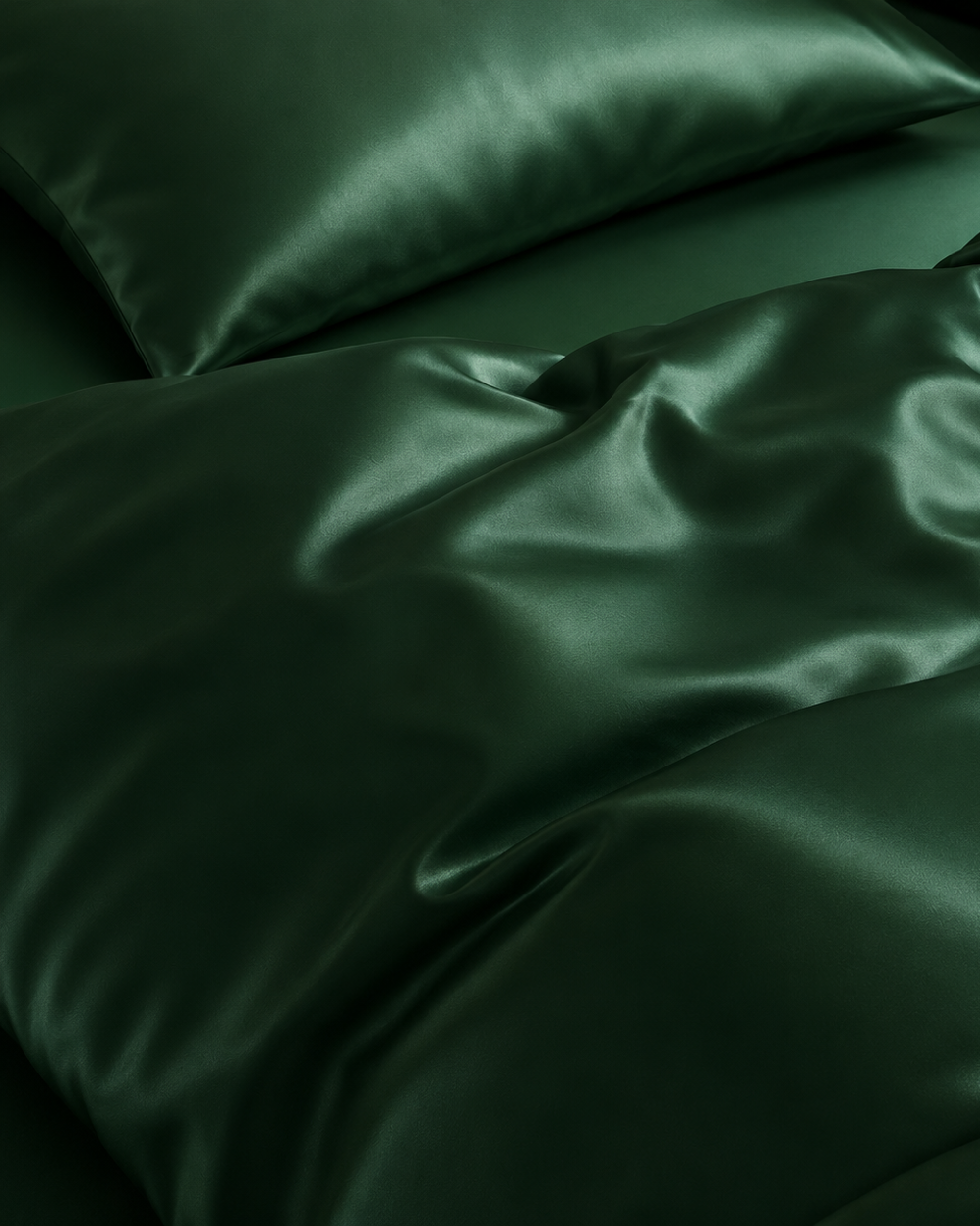 Emerald Green Satin Duvet Cover