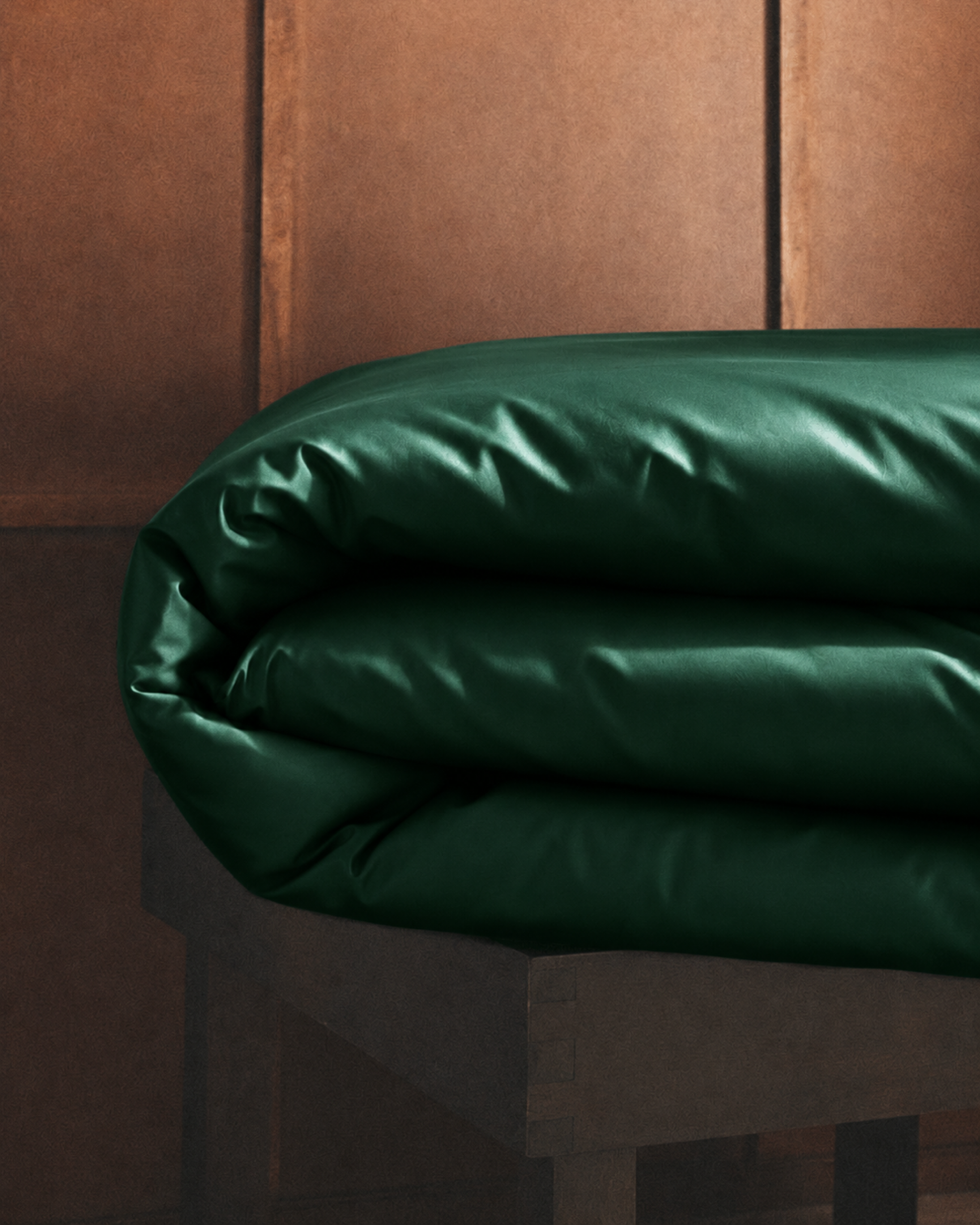 Emerald Green Satin Duvet Cover