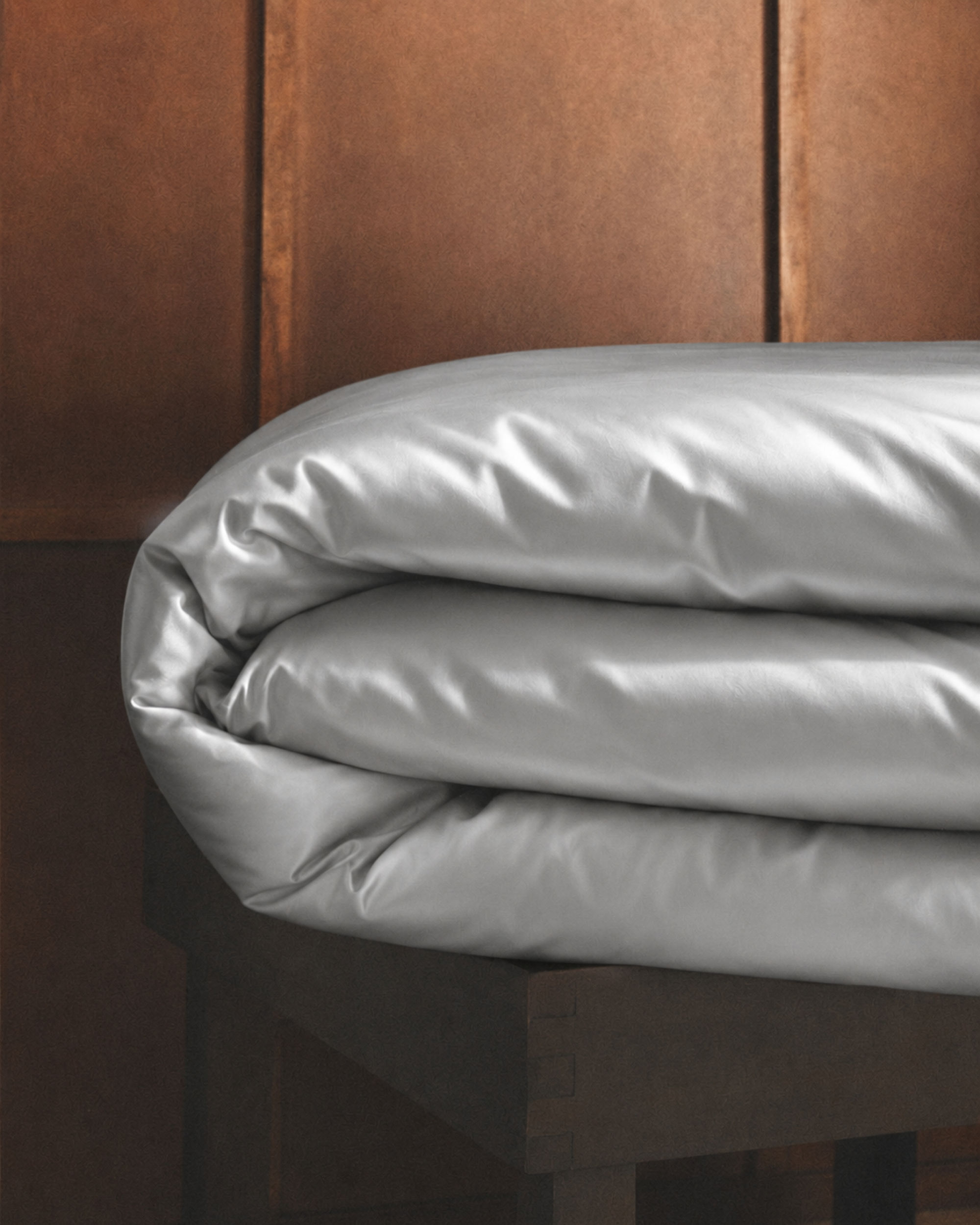 Platinum Silver Satin Duvet Cover