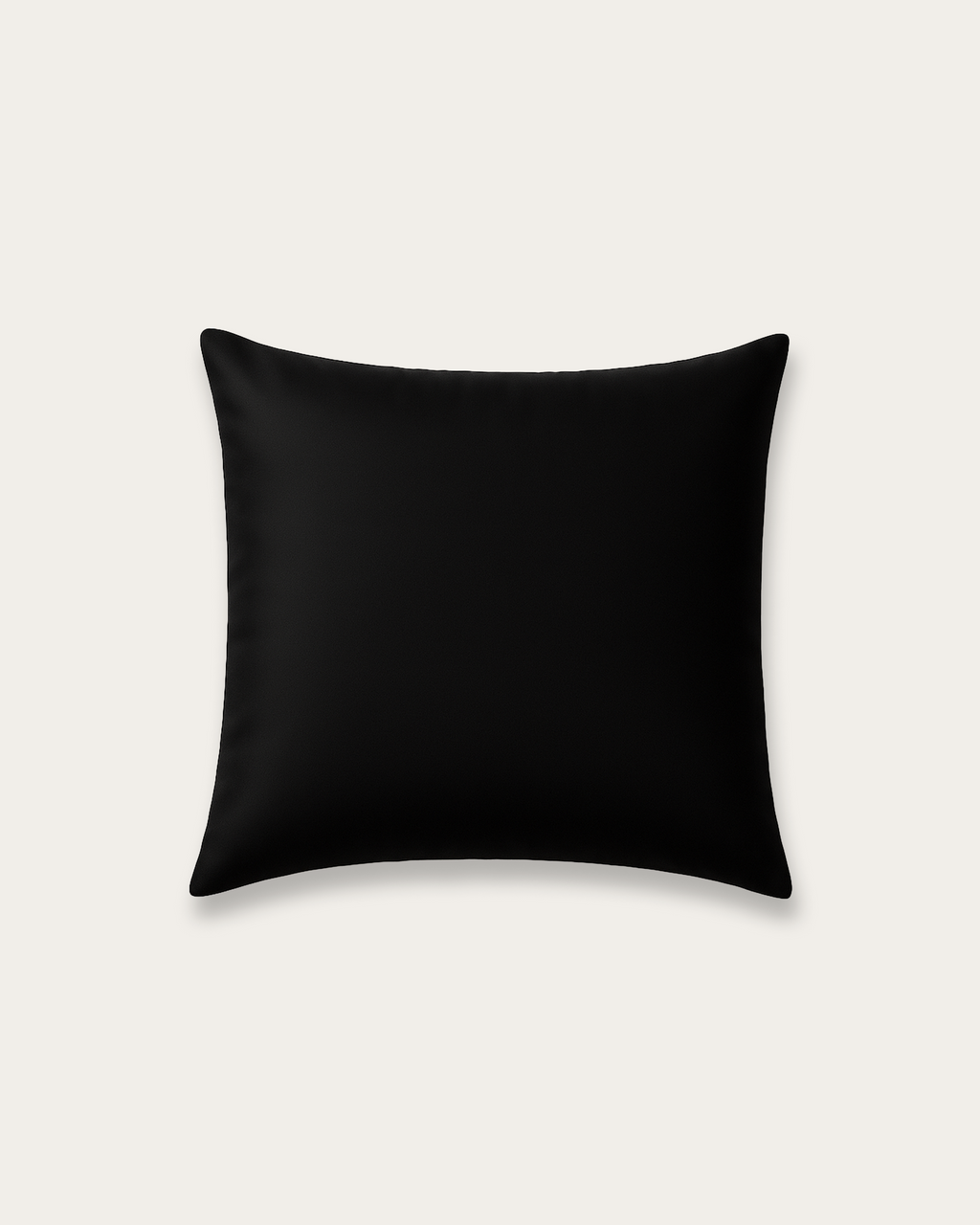 Obsidian Black Satin Square Pillowcase