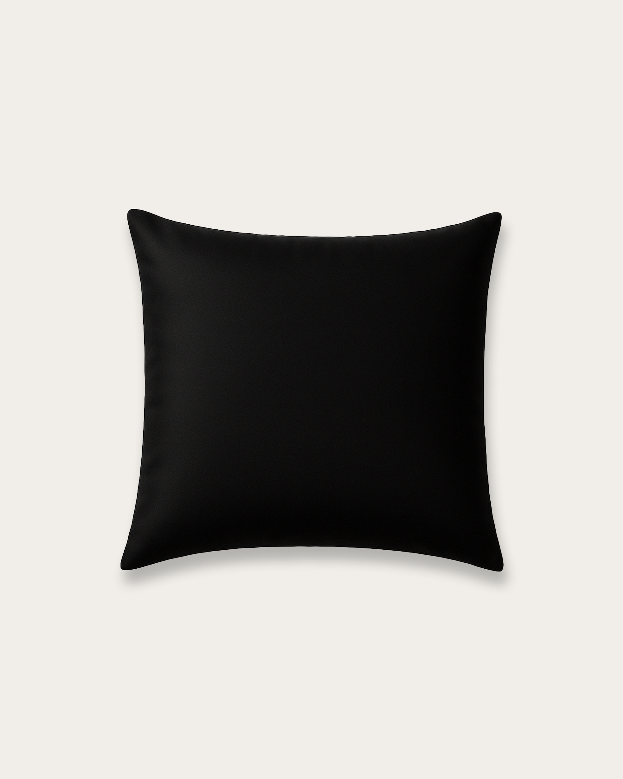 Obsidian Black Satin Square Pillowcase